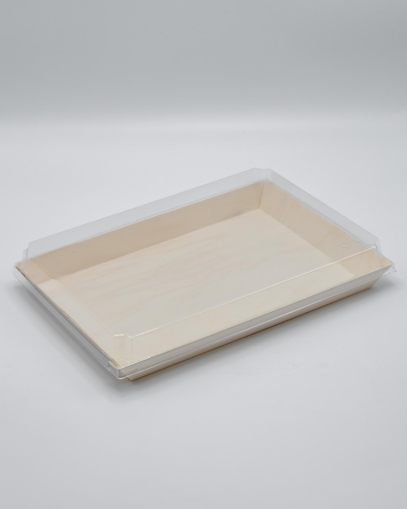 8X11X1 Balsa Wood Tray with Clear Cover