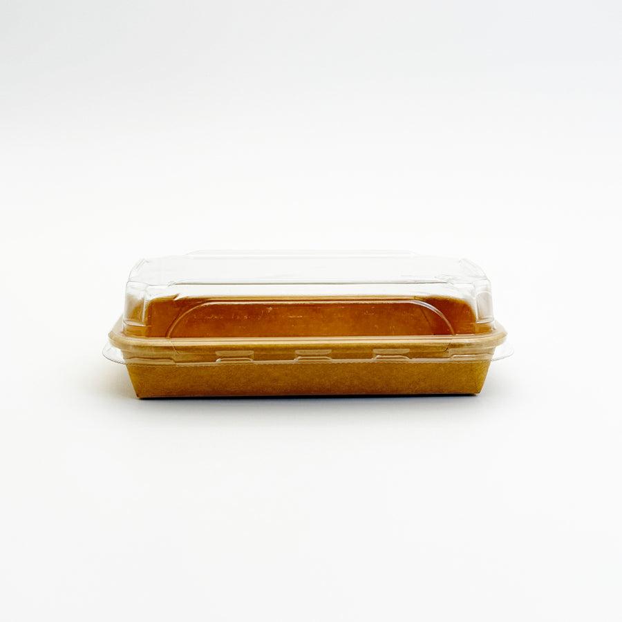 6.5"x4.5" Kraft Paperboard Tray with Clear PET Lid