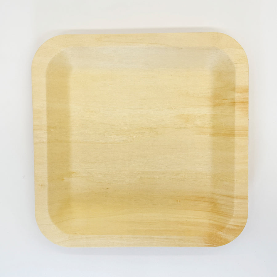 9"x9" Square Wooden Plate