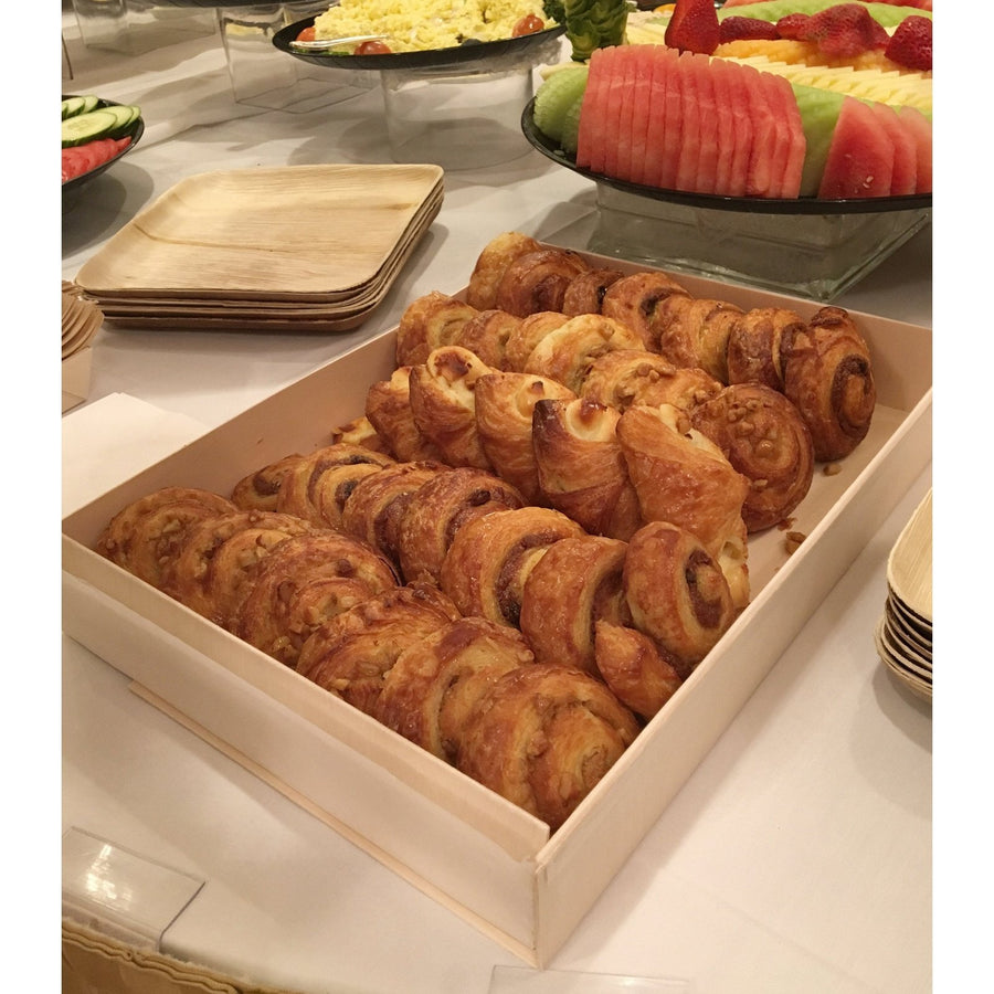 Balsa Wood Catering Tray With Collapsible Lid, 11" x 15" x 2" (10-Count Retail Pack)