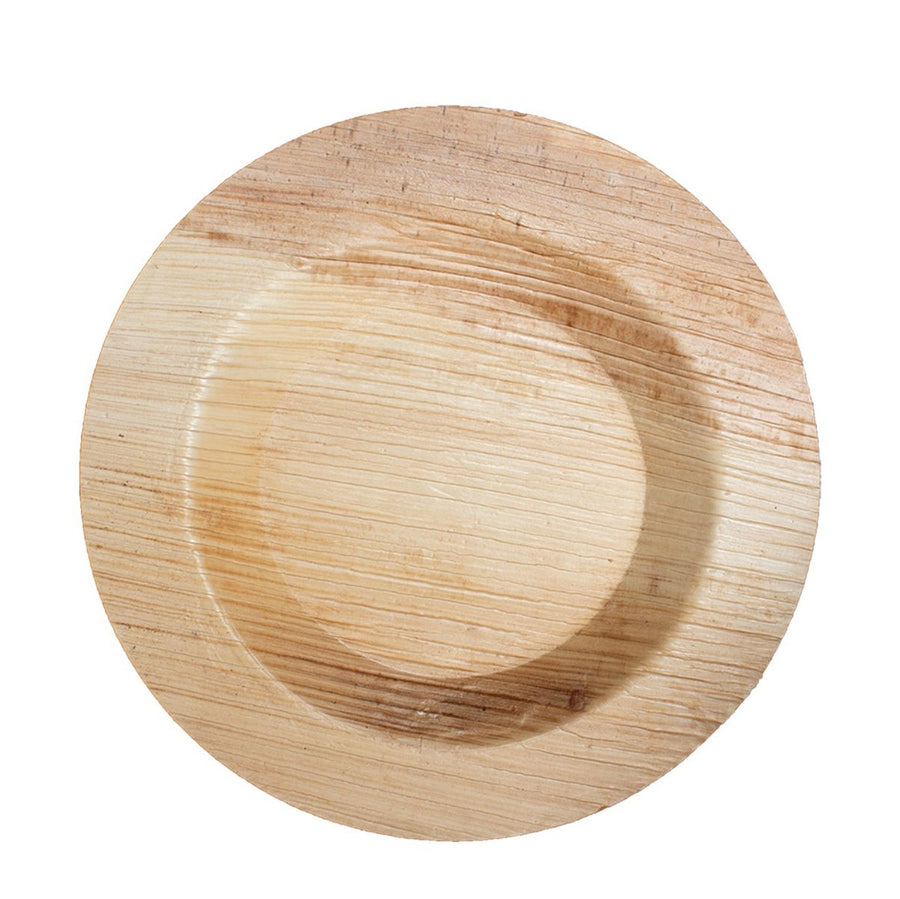 9" x 9" Round Lip Palm Leaf Plate